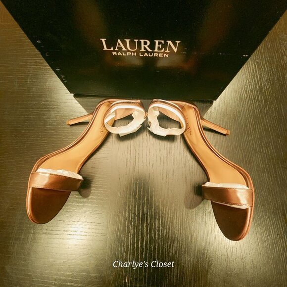 Lauren Ralph Lauren Allie Ankle-Strap Logo Open-Toe Dress Heels 5.5B NWB - Picture 3 of 12